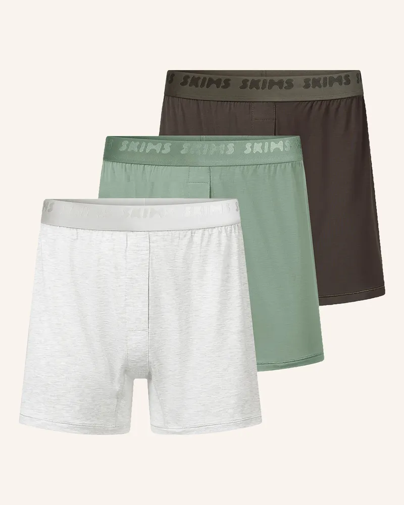 SKIMS 3er-Pack Boxershorts SKIMS STRETCH Oliv