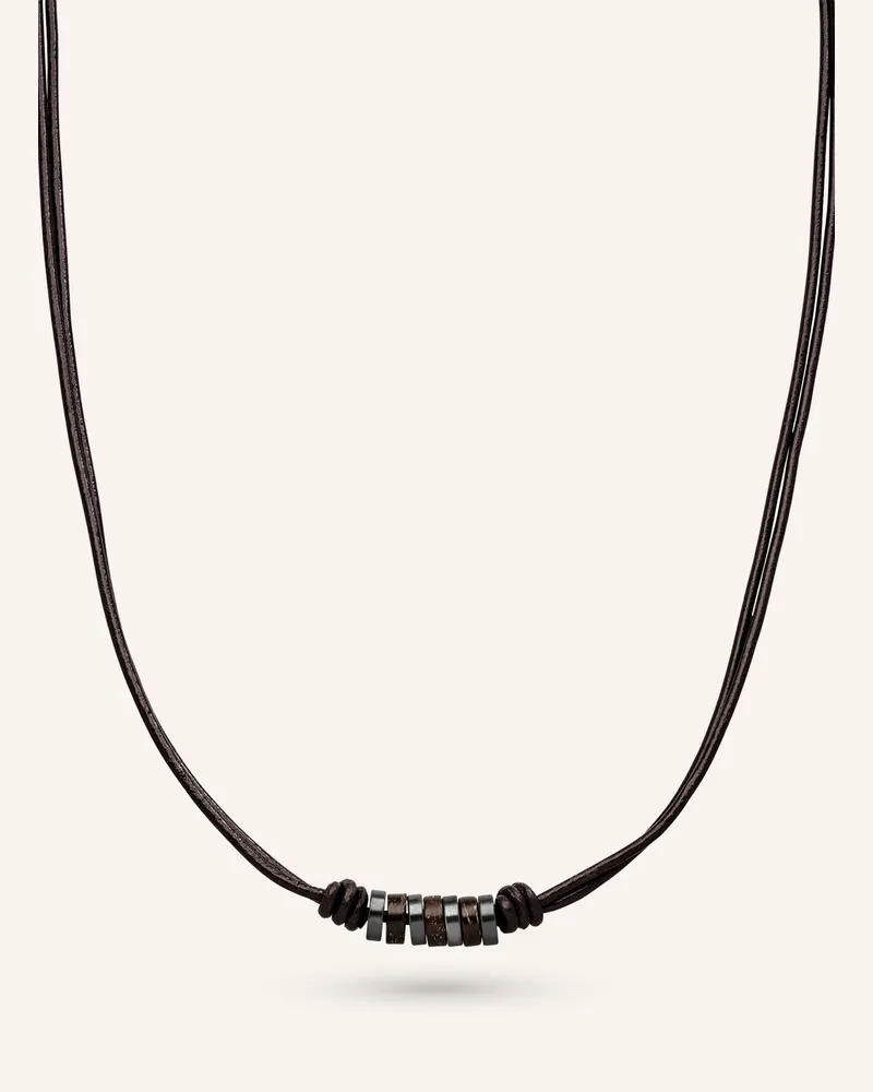 S.Oliver Halskette  Aus  Echtleder braun Braun