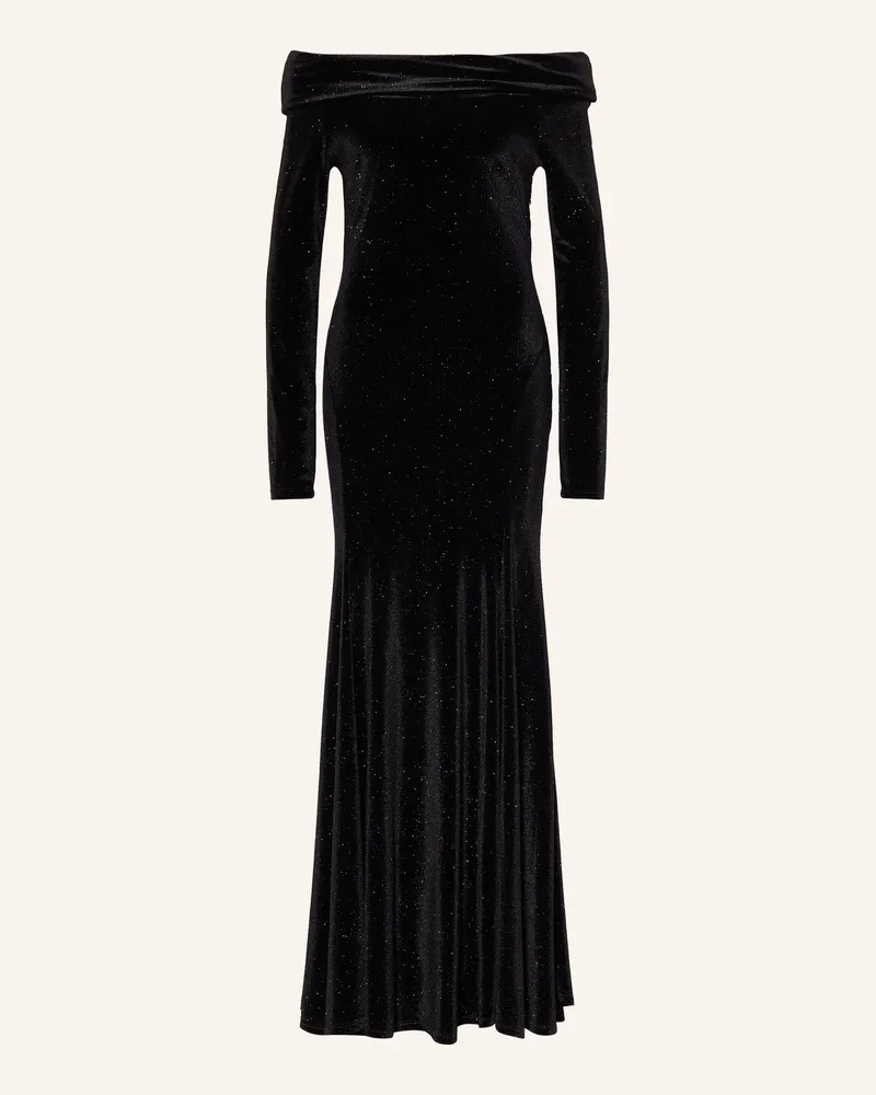 Essentiel Off-Shoulder-Kleid Kellissimo Aus Samt schwarz Schwarz
