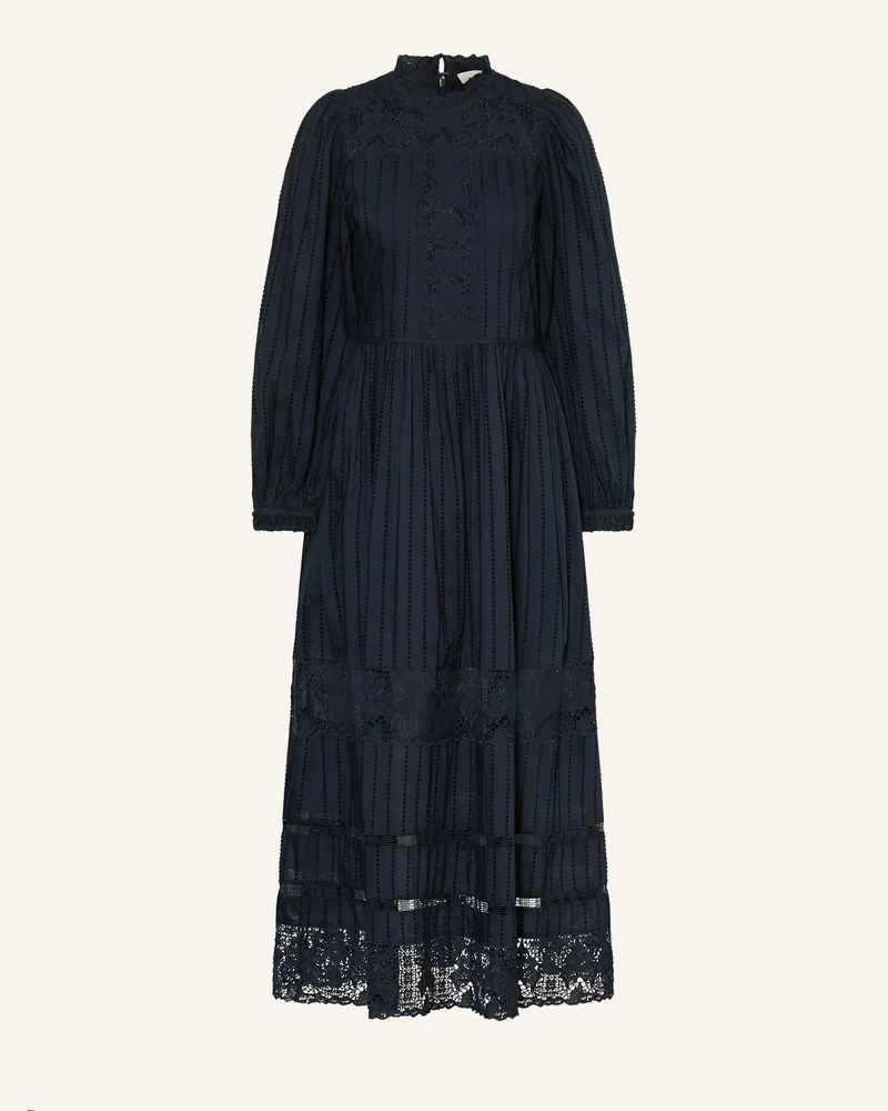 Ulla Johnson Kleid AMELIE mit Lochspitze Dunkelblau