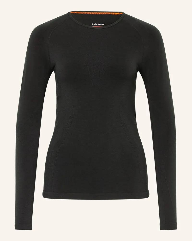 Icebreaker Funktionswäsche-Shirt Mer 260 Zoneknit Seamless Mit Merinowolle schwarz Schwarz