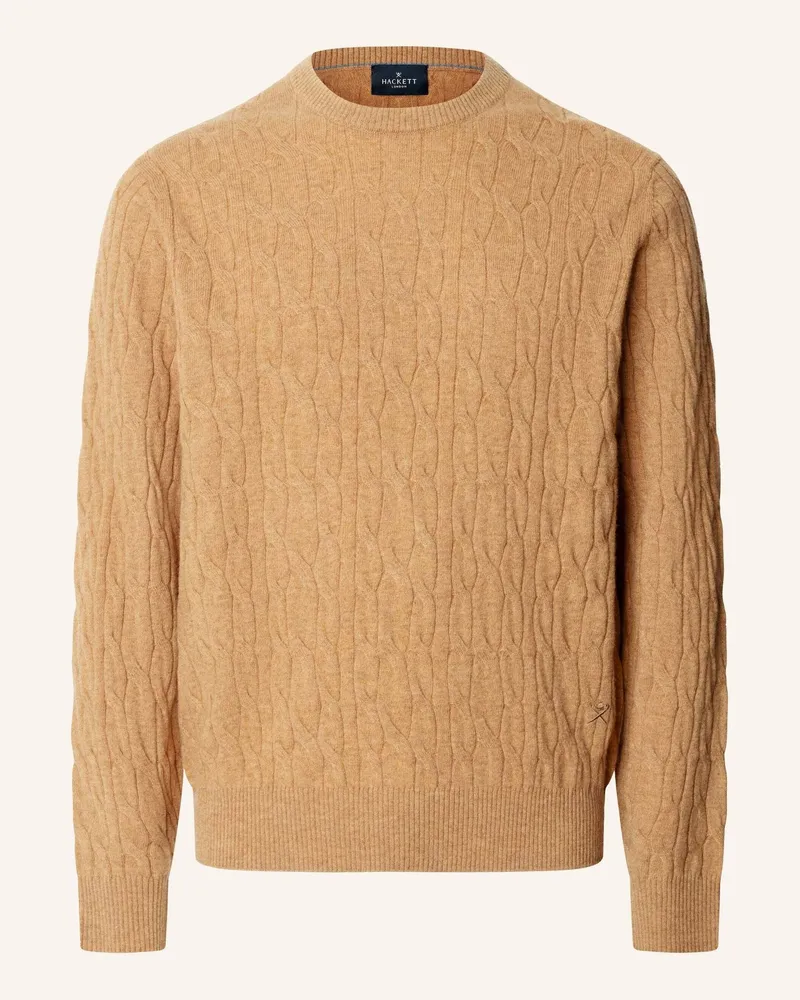 Hackett Pullover Lambswool Cable Crew beige Beige