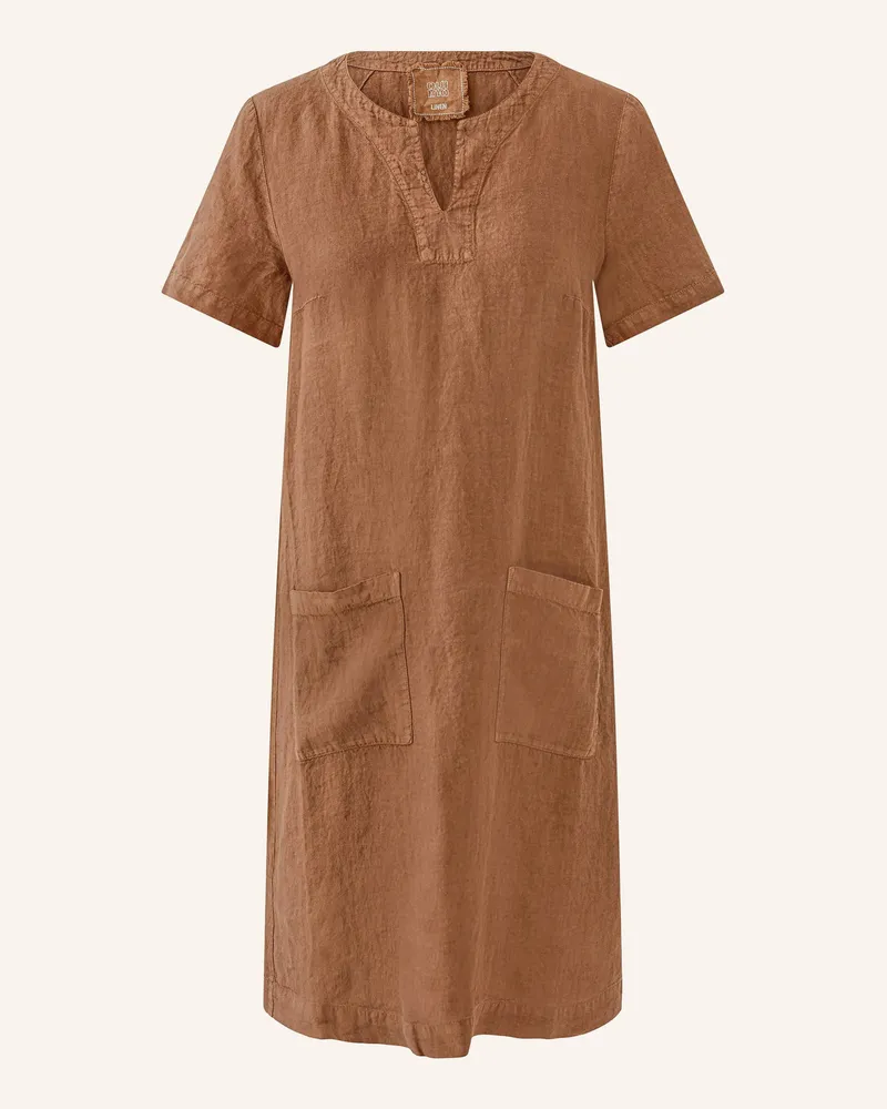 Oui  Leinenkleid braun Braun