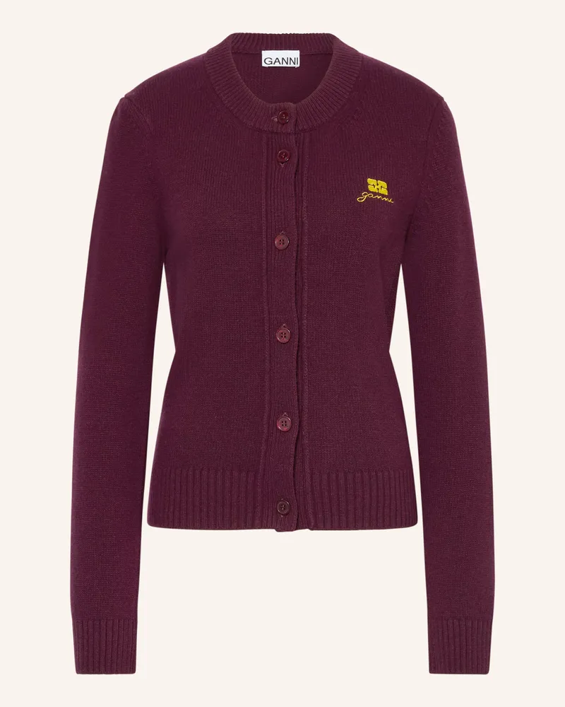 Ganni Strickjacke Dunkelrot