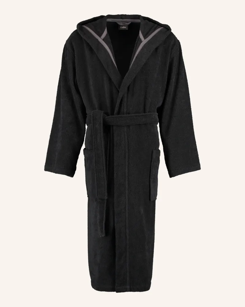Cawö Bademantel schwarz Schwarz