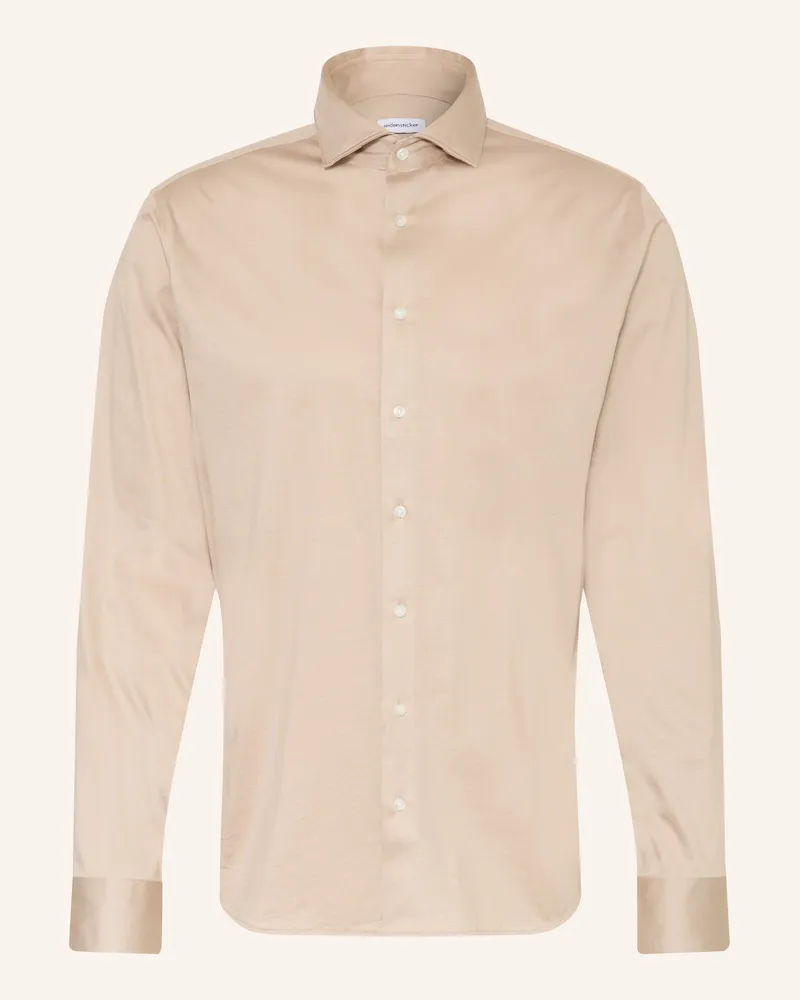 Seidensticker Jerseyhemd Shaped Fit Beige
