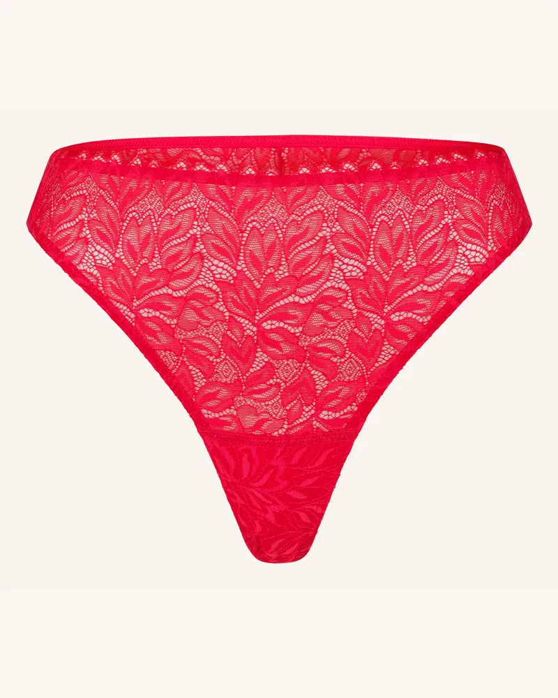 Ehrlich Textil Dreamy Lace High Waist Brazil String Aus Nachhaltiger Spitze - Atmungsaktiv rot Rot