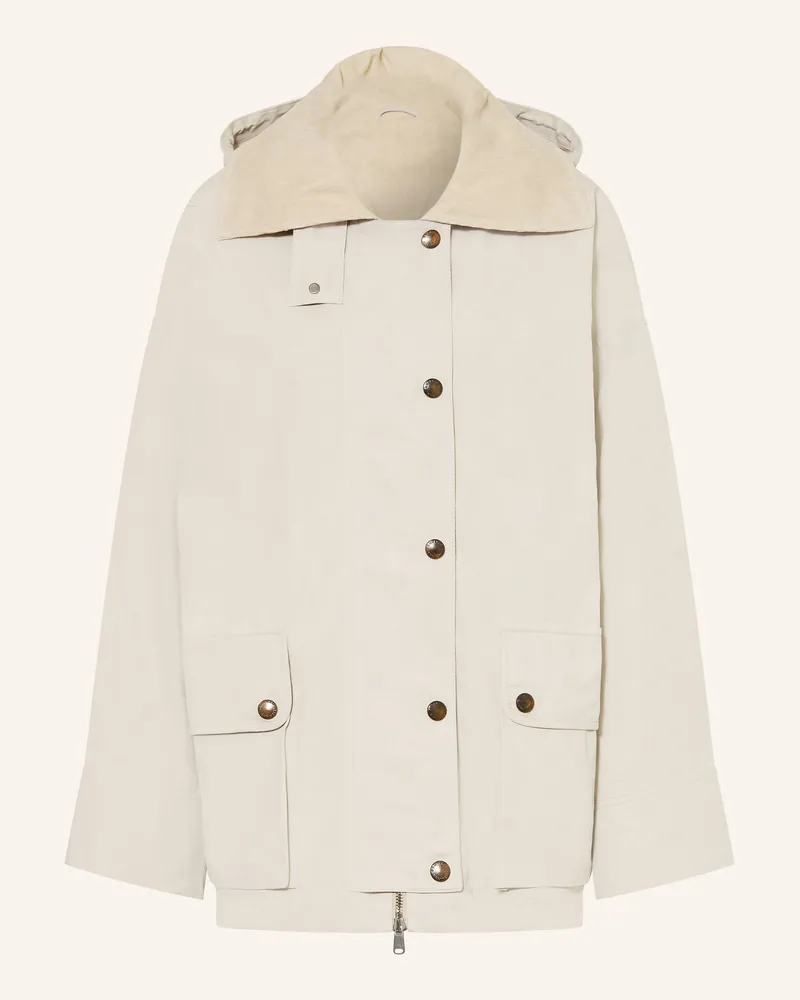 Brunello Cucinelli Jacke Im Materialmix beige Creme