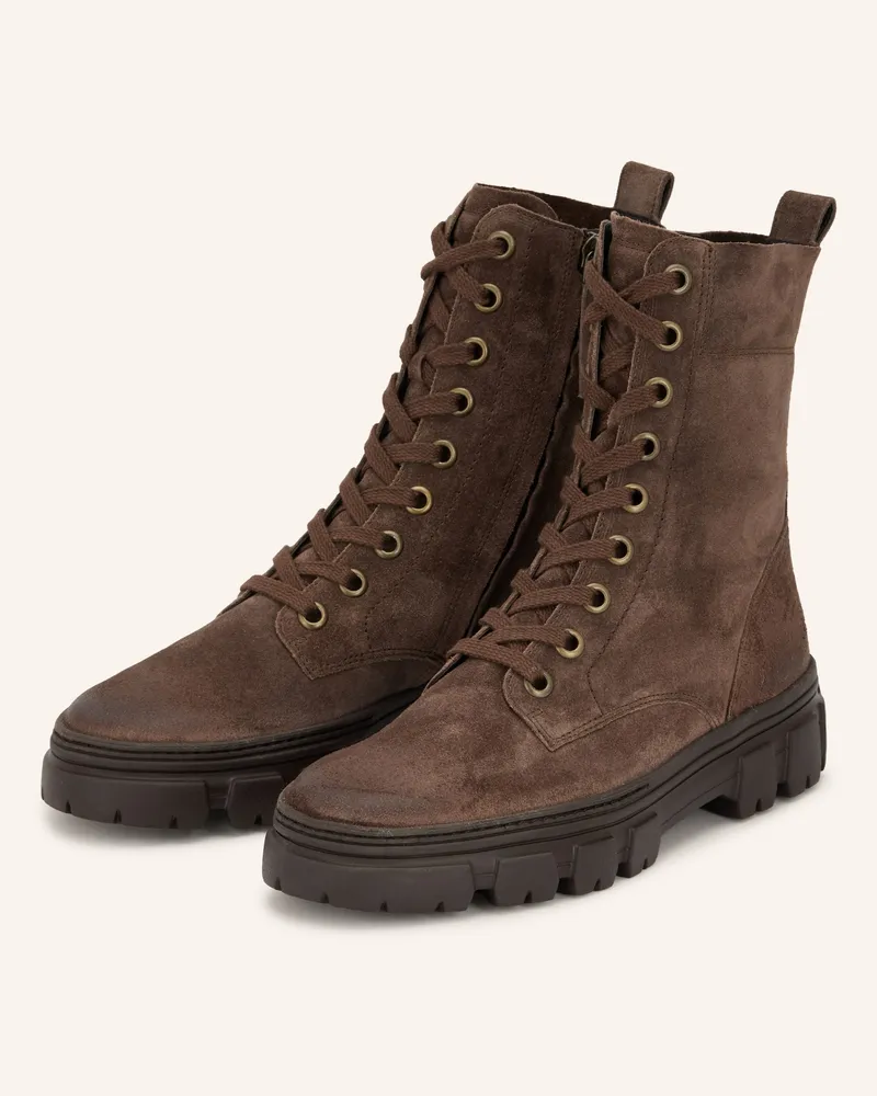 paul green Schnürboots braun Dunkelbraun