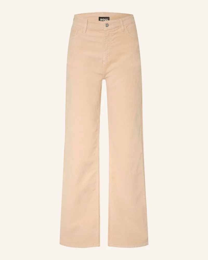 HUGO BOSS Cordhose Crossroad weiss Beige
