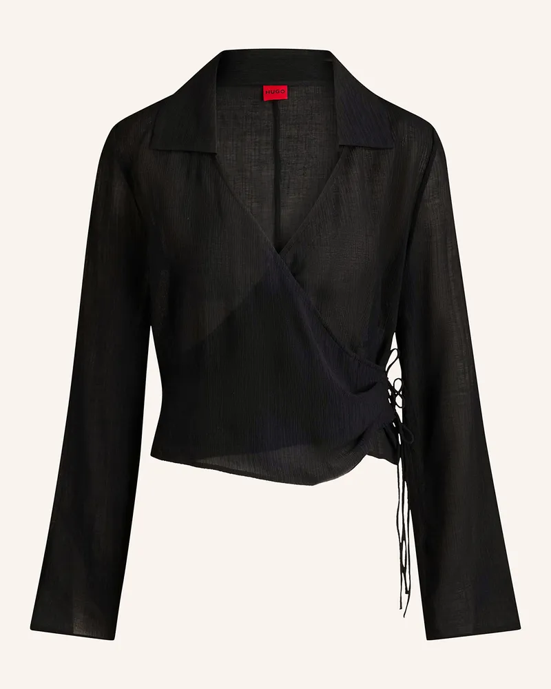 HUGO BOSS Wickelbluse Schwarz