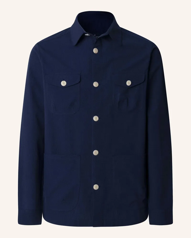 Hackett Fieldjacket Seersucker Overshirt blau Blau