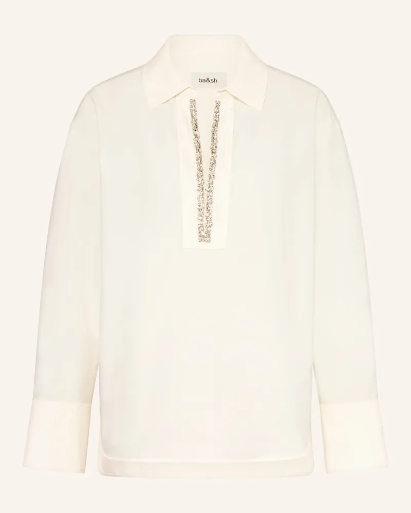 ba&sh Blusenshirt mit Schmucksteinen Ecru
