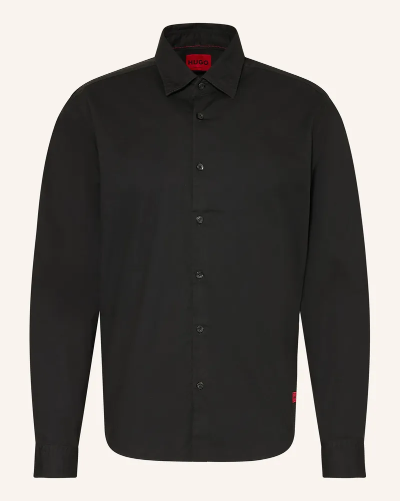 HUGO BOSS Hemd ERMO Slim Fit Schwarz