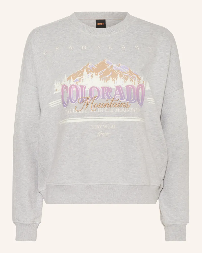 HUGO BOSS Sweatshirt Eland grau Hellgrau