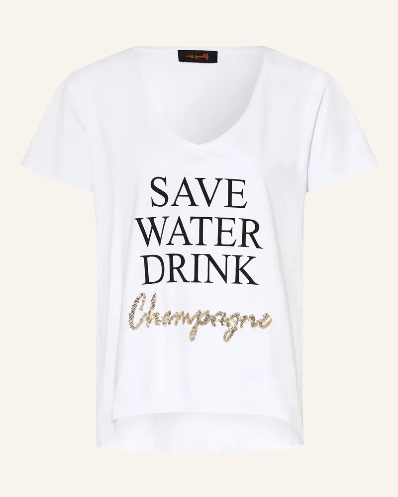 Miss Goodlife T-Shirt Mit Pailletten weiss Weiss