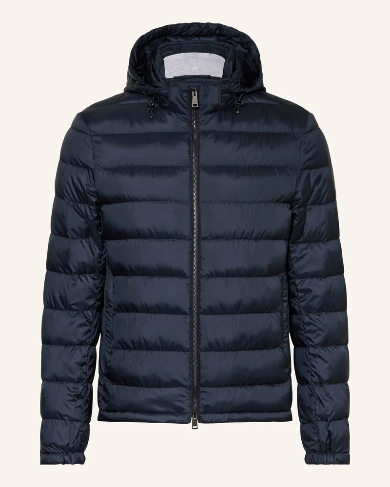 Paul & Shark Lightweight-Daunenjacke mit abnehmbarer Kapuze Dunkelblau