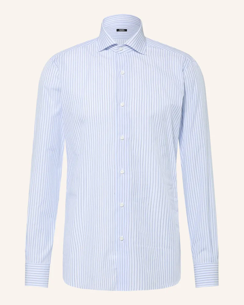 BARBA Hemd Slim Fit blau Hellblau