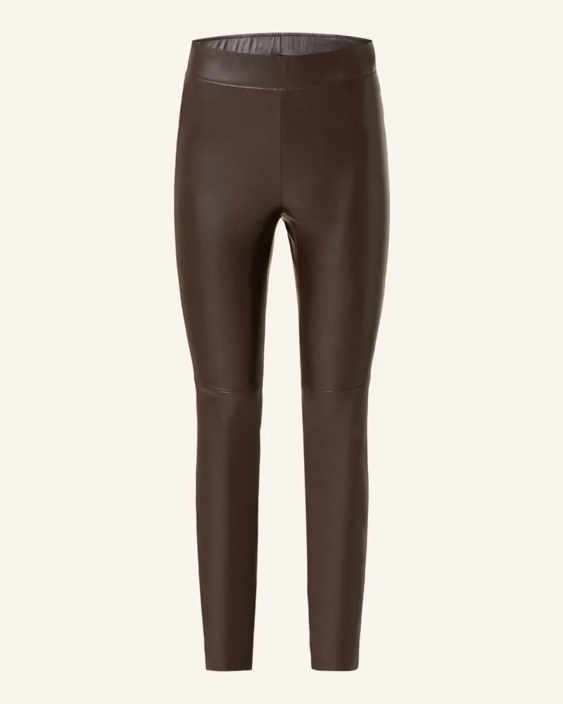Cambio Leggins Randa In Lederoptik braun Dunkelbraun