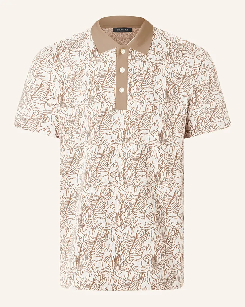 Maerz Jacquard-Poloshirt Weiss