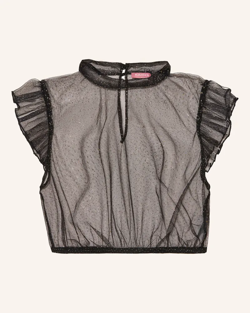 Krüger Dirndlbluse Eveline Aus Mesh schwarz Schwarz