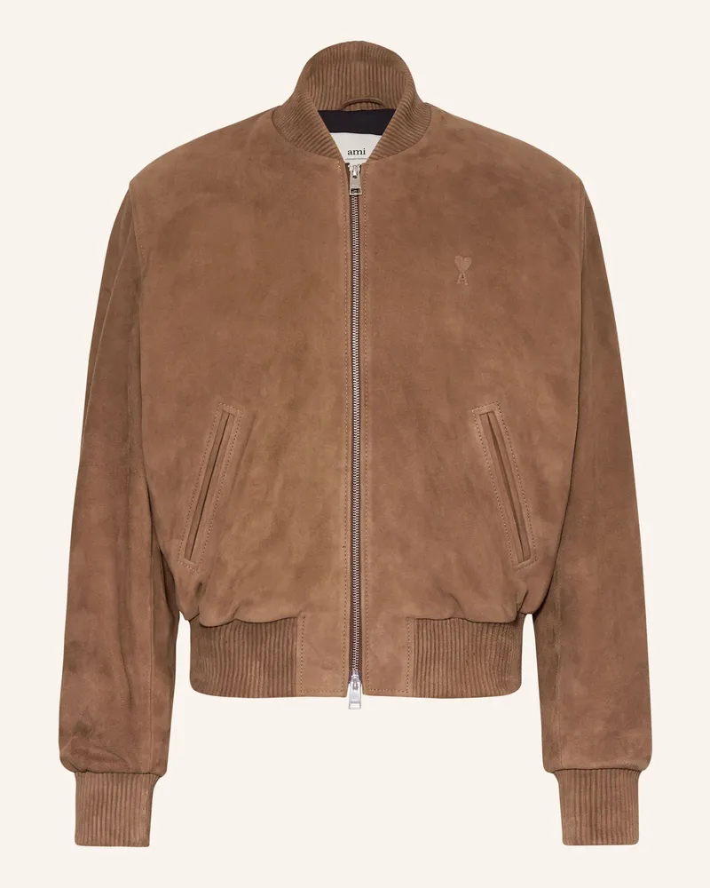 AMI Paris Lederblouson Camel