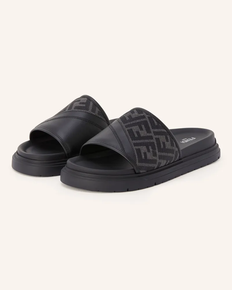 Fendi Pantoletten schwarz Schwarz