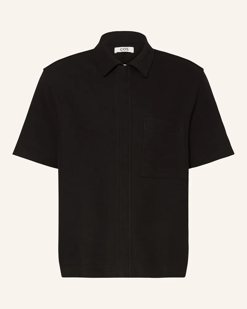 COS Kurzarm-Hemd Comfort Fit aus Jersey Schwarz