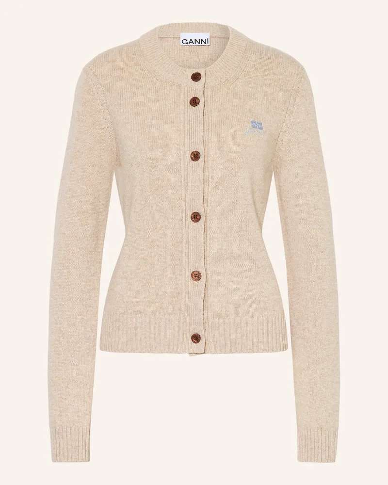 Ganni Strickjacke beige Hellbraun