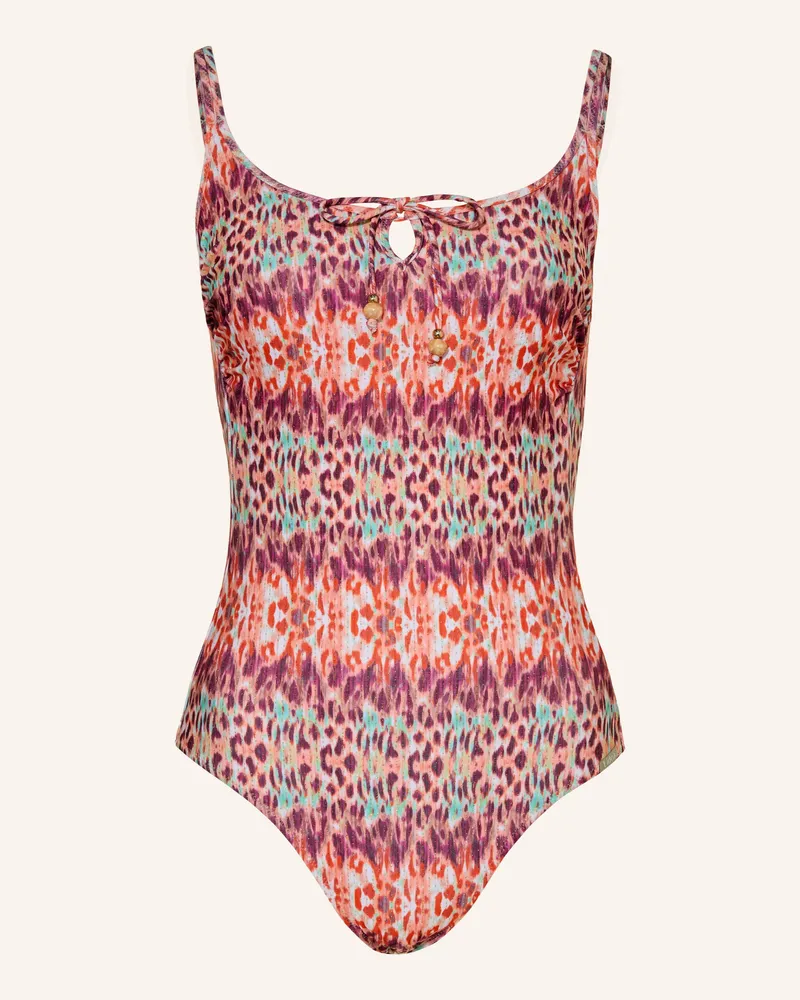 Lidea Badeanzug Batikblaze Mit Glitzergarn Und Schmuckperlen lila Orange