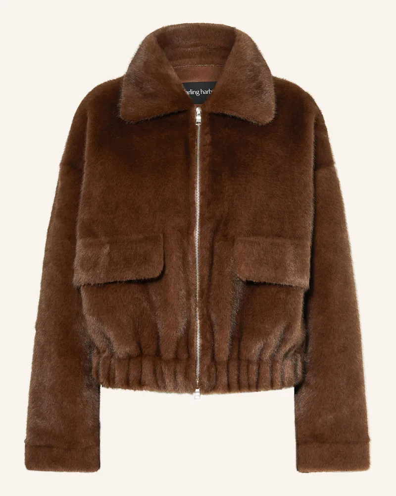 Darling Harbour Kunstfell-Jacke Dunkelbraun