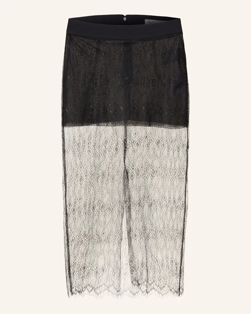 FRANKIE Shop Spitzenrock Alrose Mit Glitzergarn schwarz Schwarz