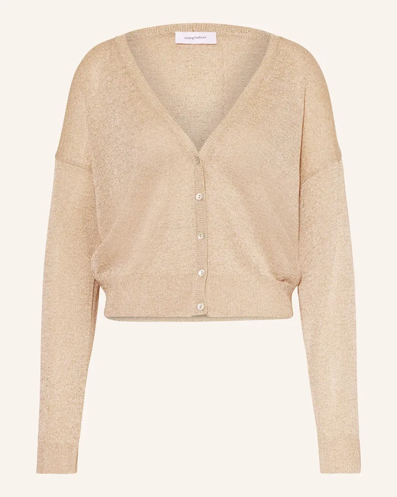 Darling Harbour Strickjacke mit Glitzergarn Beige