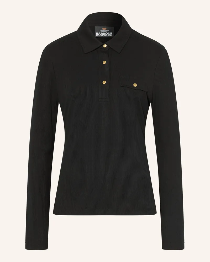 Barbour Jersey-Poloshirt Ramona schwarz Schwarz
