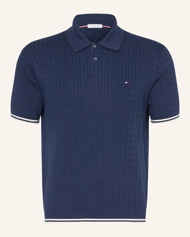 Tommy Hilfiger Strick-Poloshirt blau Dunkelblau