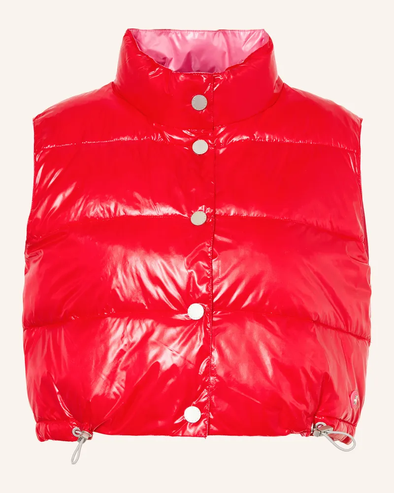 Frieda & Freddies Cropped-Steppweste Maddy Zum Wenden schwarz Rot