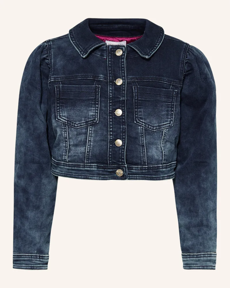 Monnalisa Cropped-Jeansjacke Dunkelblau