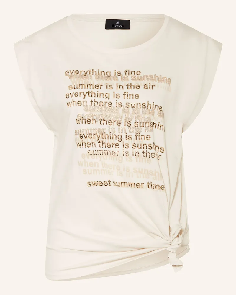 monari T-Shirt mit Schmucksteinen Creme