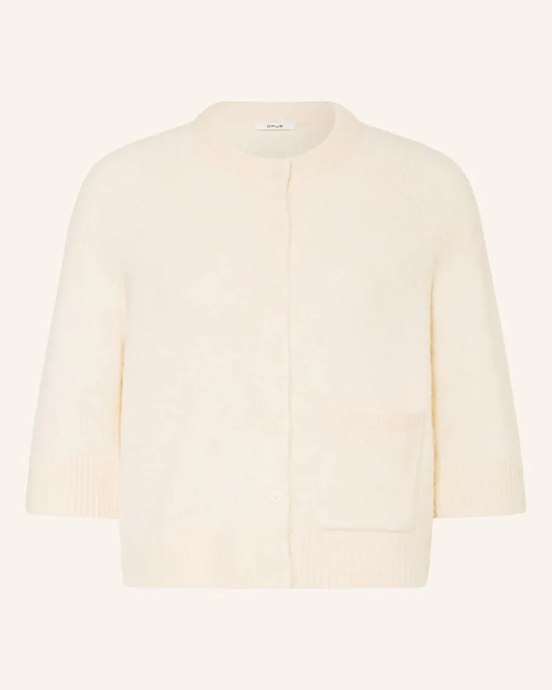 OPUS Strickjacke Dathena Mit 3/4-Arm weiss Creme