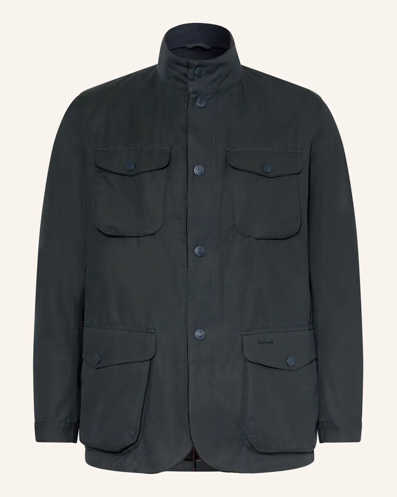 Barbour Fieldjacket Ogston Wax blau Dunkelblau