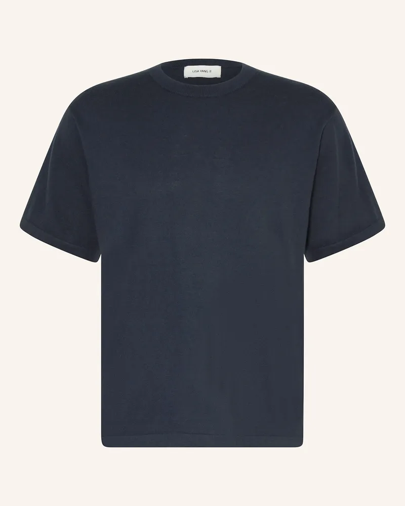 Lisa Yang Strickshirt BRADLEY mit Cashmere Dunkelblau