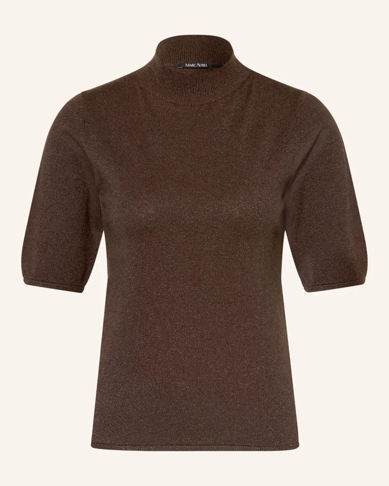 MARC AUREL Strickshirt Mit Glitzergarn braun Dunkelbraun