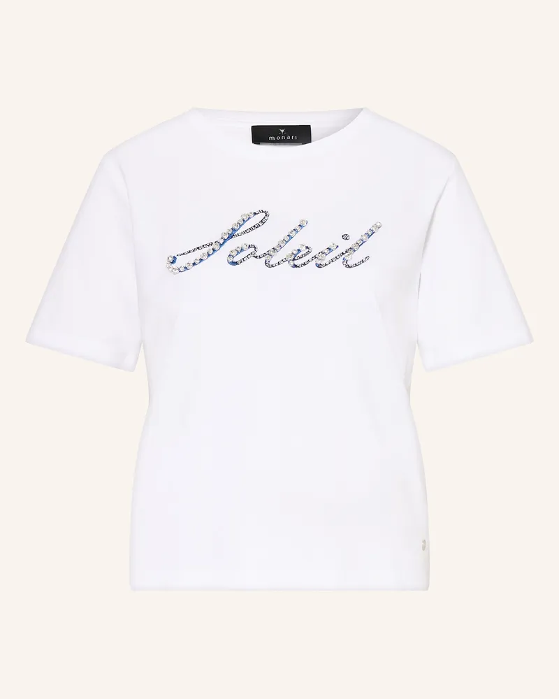 monari T-Shirt mit Schmucksteinen Weiss