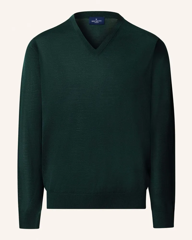 Hackett Pullover MERINO SILK V NECK Dunkelgrün