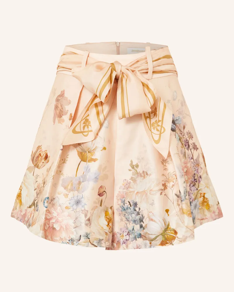 Zimmermann Satinshorts Valiant Mit Seide rosa Hellorange