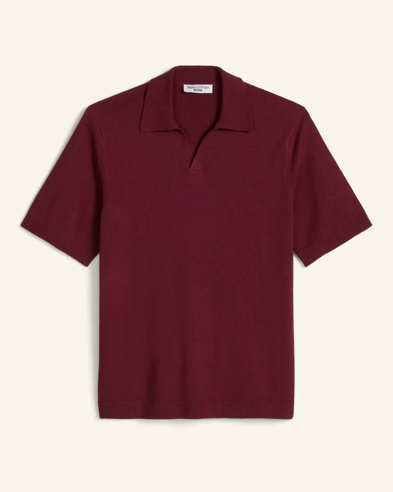 Marc O'Polo Strick-Poloshirt rot Dunkelrot