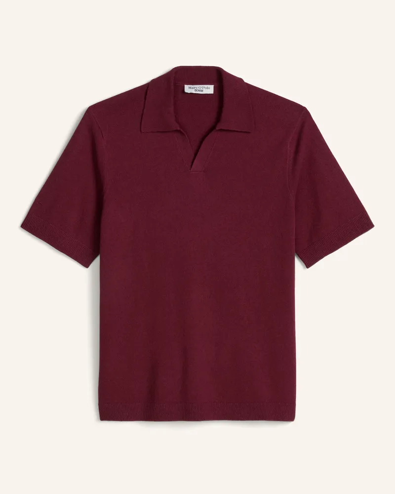 Marc O'Polo Strick-Poloshirt rot Dunkelrot