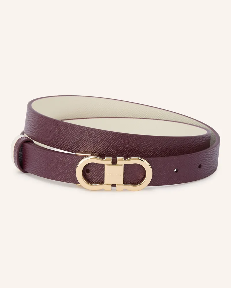 Ferragamo Ledergürtel Zu Wenden lila Dunkelrot