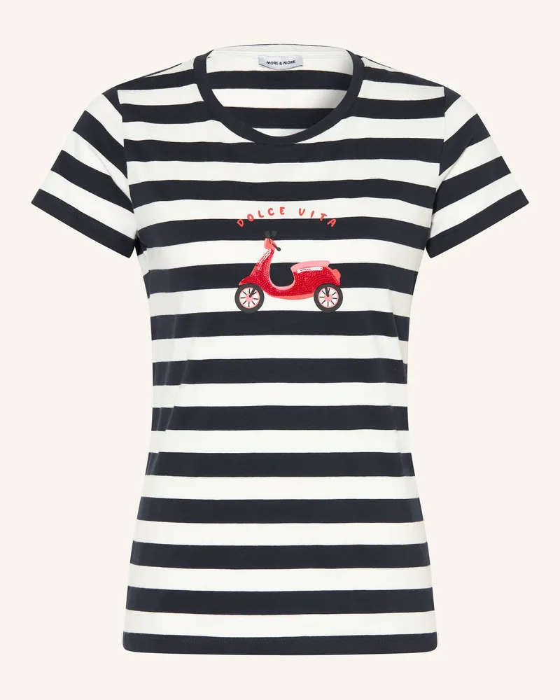 More & More T-Shirt weiss Dunkelblau