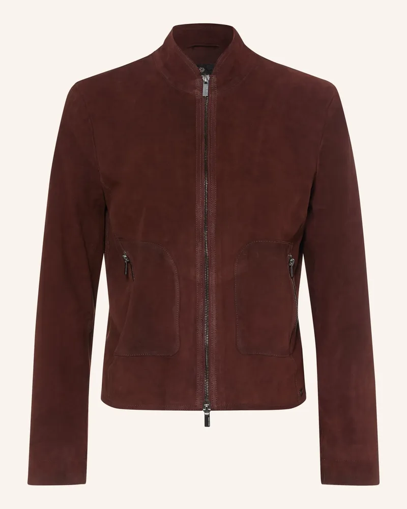 Milestone Lederjacke Msjess rot Dunkelrot